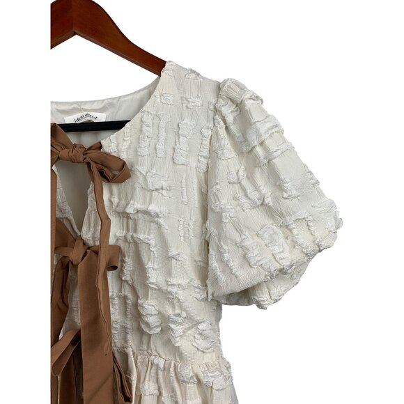 Idem Ditto Textured Romantic Bow Tie Blouse Los Angeles Design - Picture 4 of 6